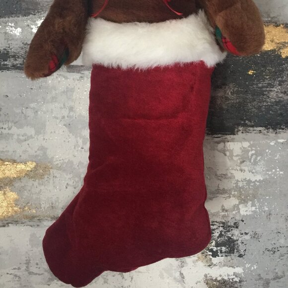 Vintage 1970's Christmas Teddy in Stocking - Picture 4 of 13